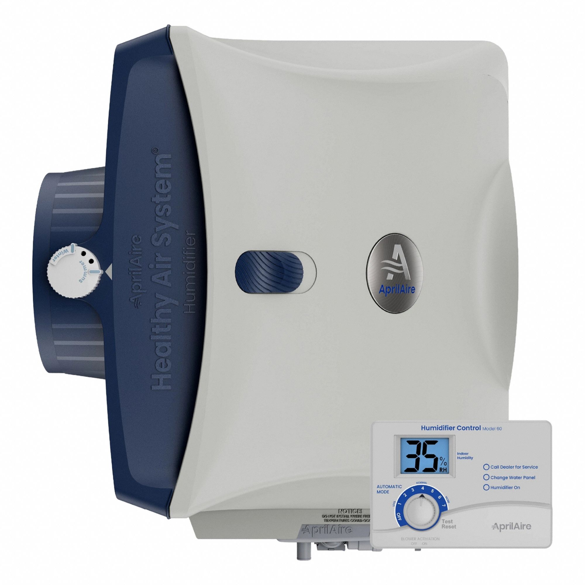 Humidifier: Bypass, 18 gal Daily Humidification Output, 5, 300 sq ft Max Coverage Area, 24V AC