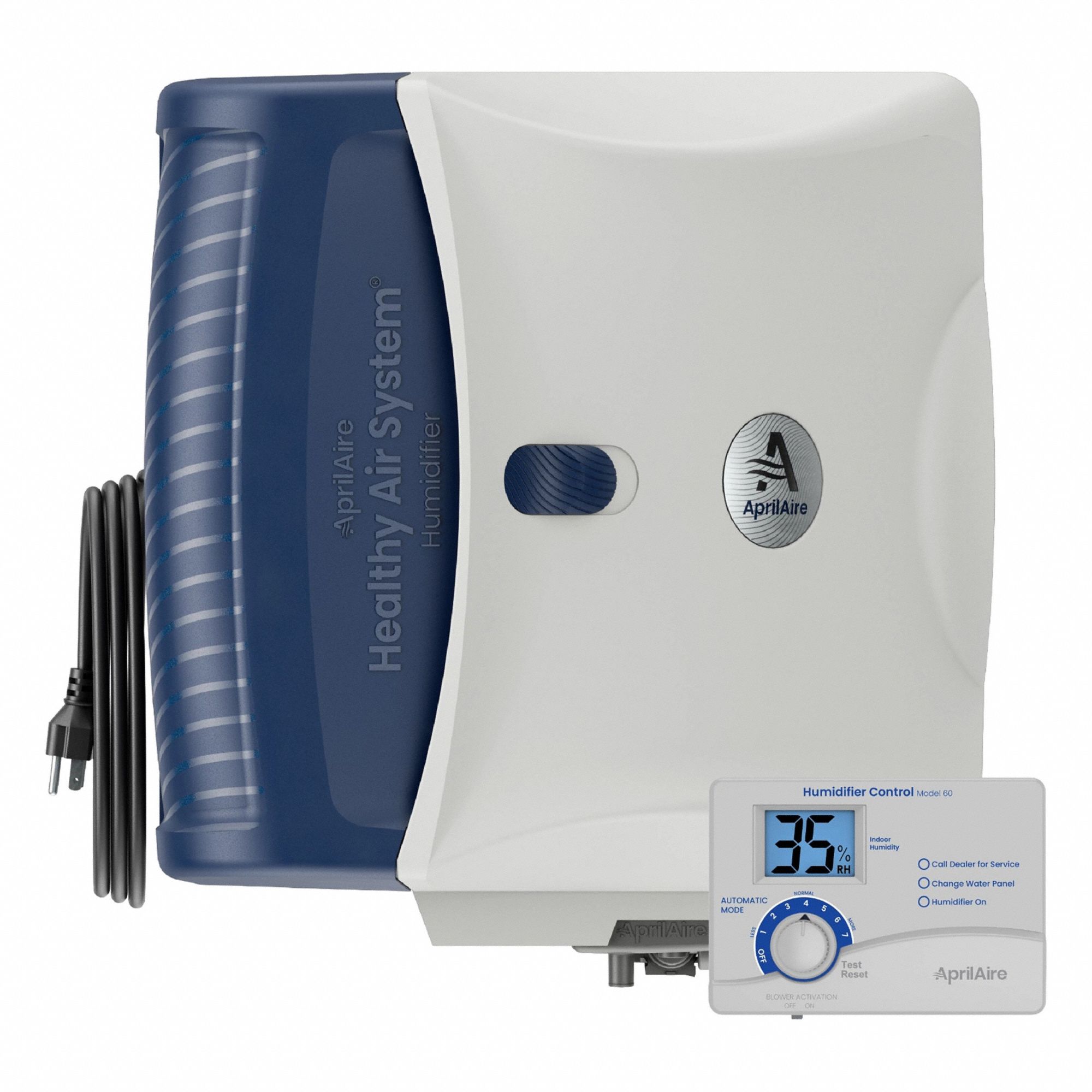Humidifier: Fan-Powered, 21 gal Daily Humidification Output, 6, 250 sq ft Max Coverage Area, 120V AC