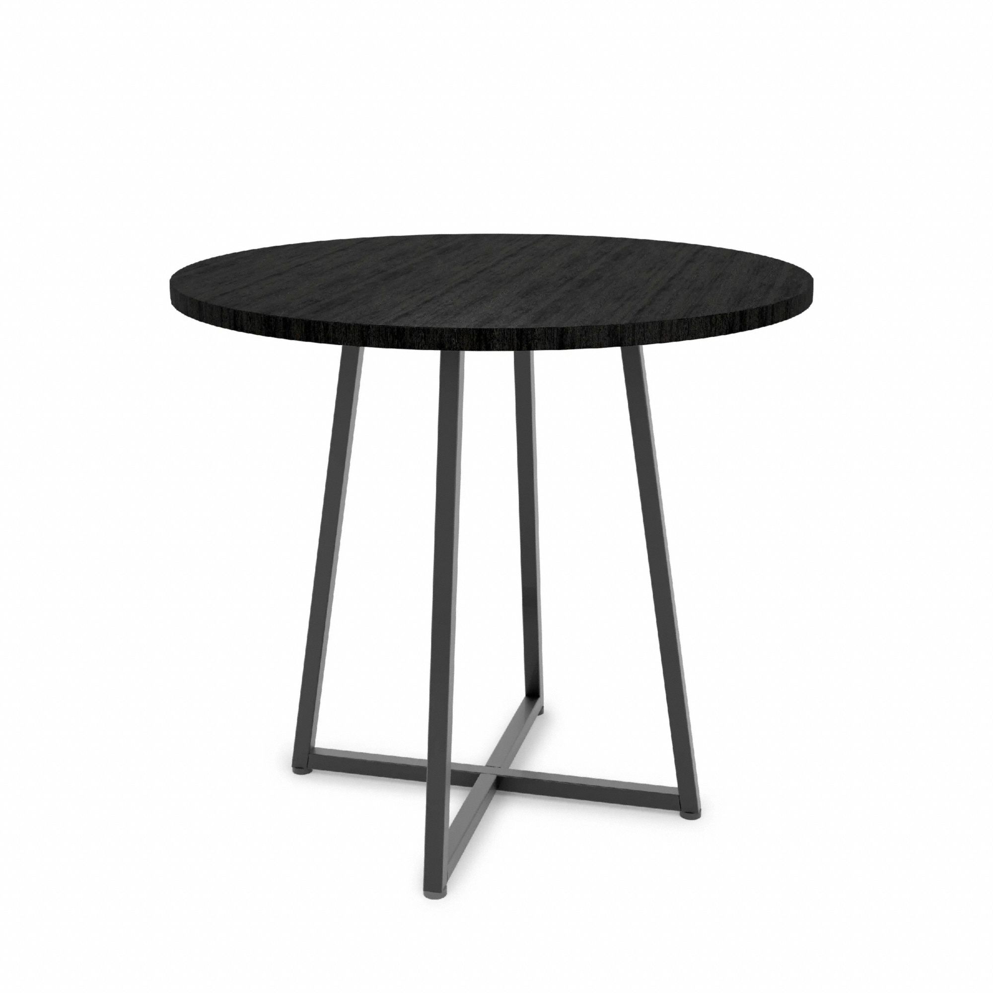 Retail Display Table: Black, Metal/Wood, 33 in Overall Wd, 30 in Overall Ht, 33 in Overall Dp