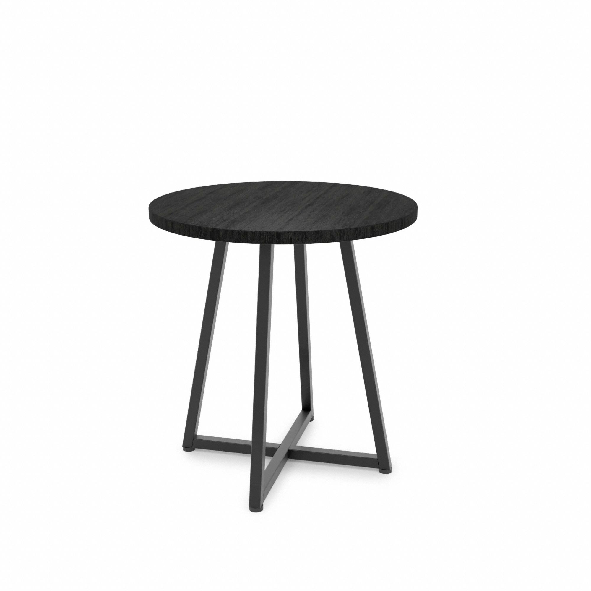 Retail Display Table: Black, Metal/Wood, 23 in Overall Wd, 24 1/2 in Overall Ht, 23 in Overall Dp