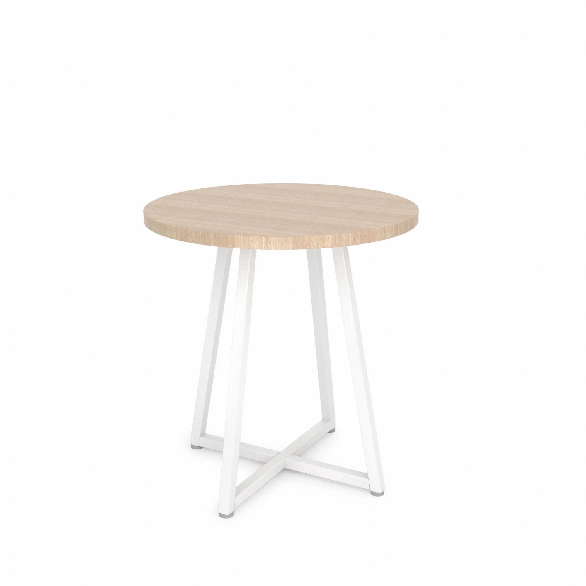 Retail Display Table: White, Metal/Wood, 23 in Overall Wd, 24 1/2 in Overall Ht, 23 in Overall Dp