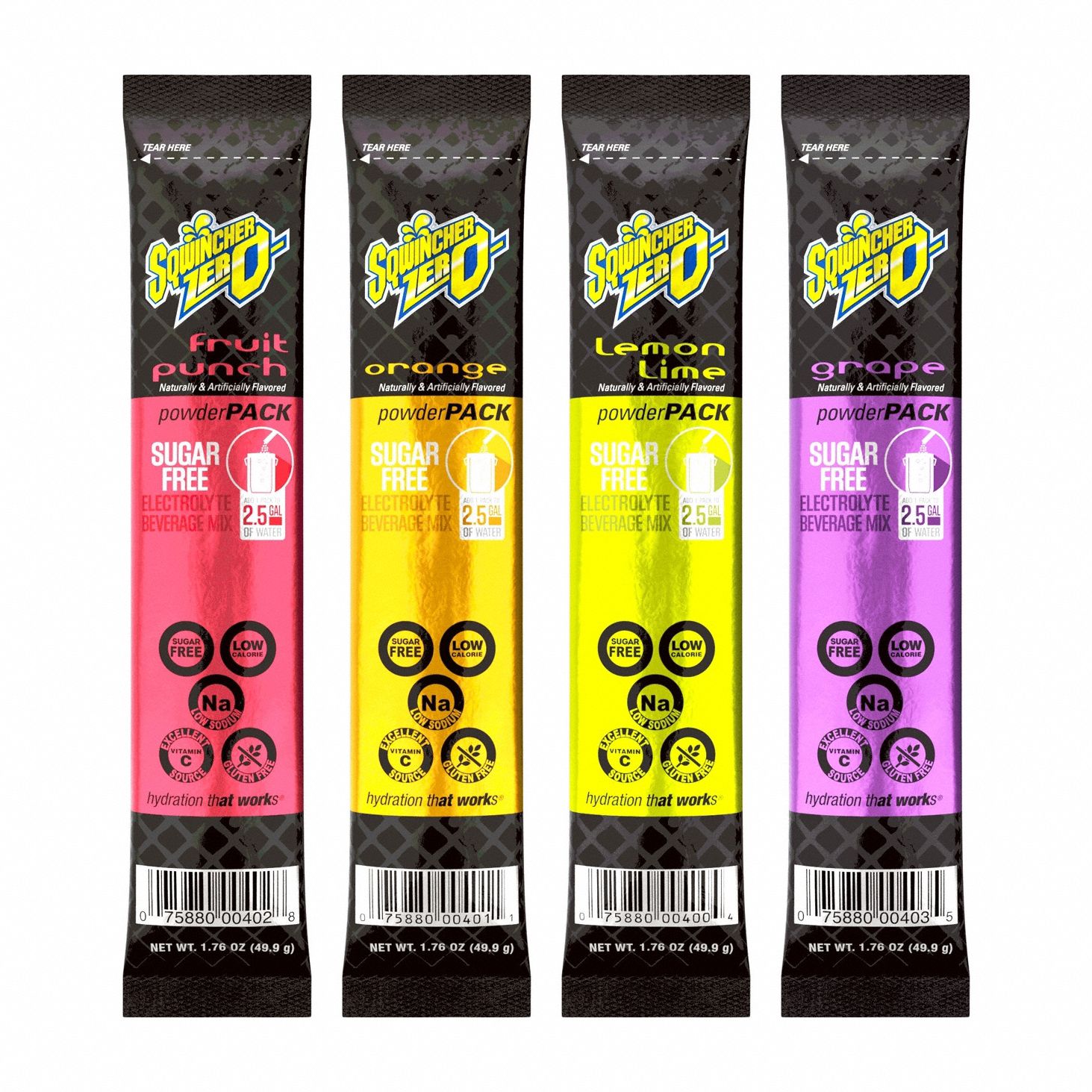 SQWINCHER, Fruit Punch/Grape/Lemon-Lime/Orange, Bulk, Sports