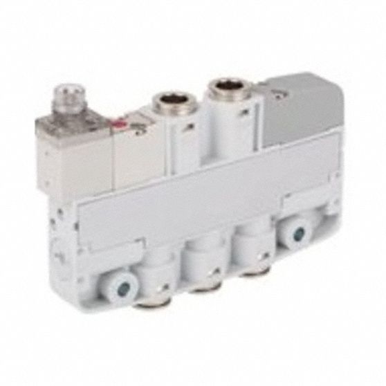 Solenoid Air Control Valve: Five-Way / Two-Position, Female 6 mm Push-On, 4 mm Push-On
