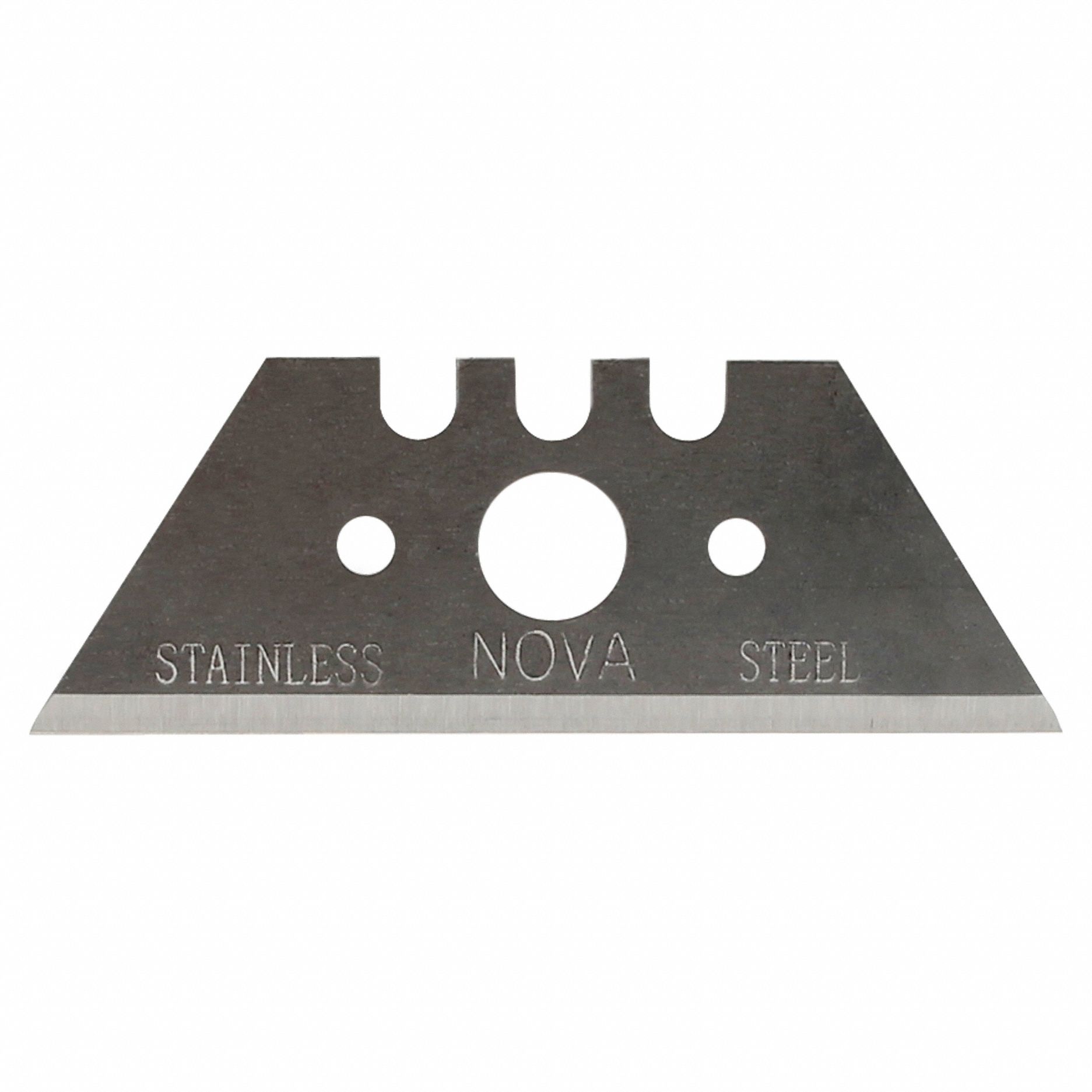 Utility Blade: 2 in Blade Lg, 3/4 in Blade Wd, Stainless Steel, 100 PK