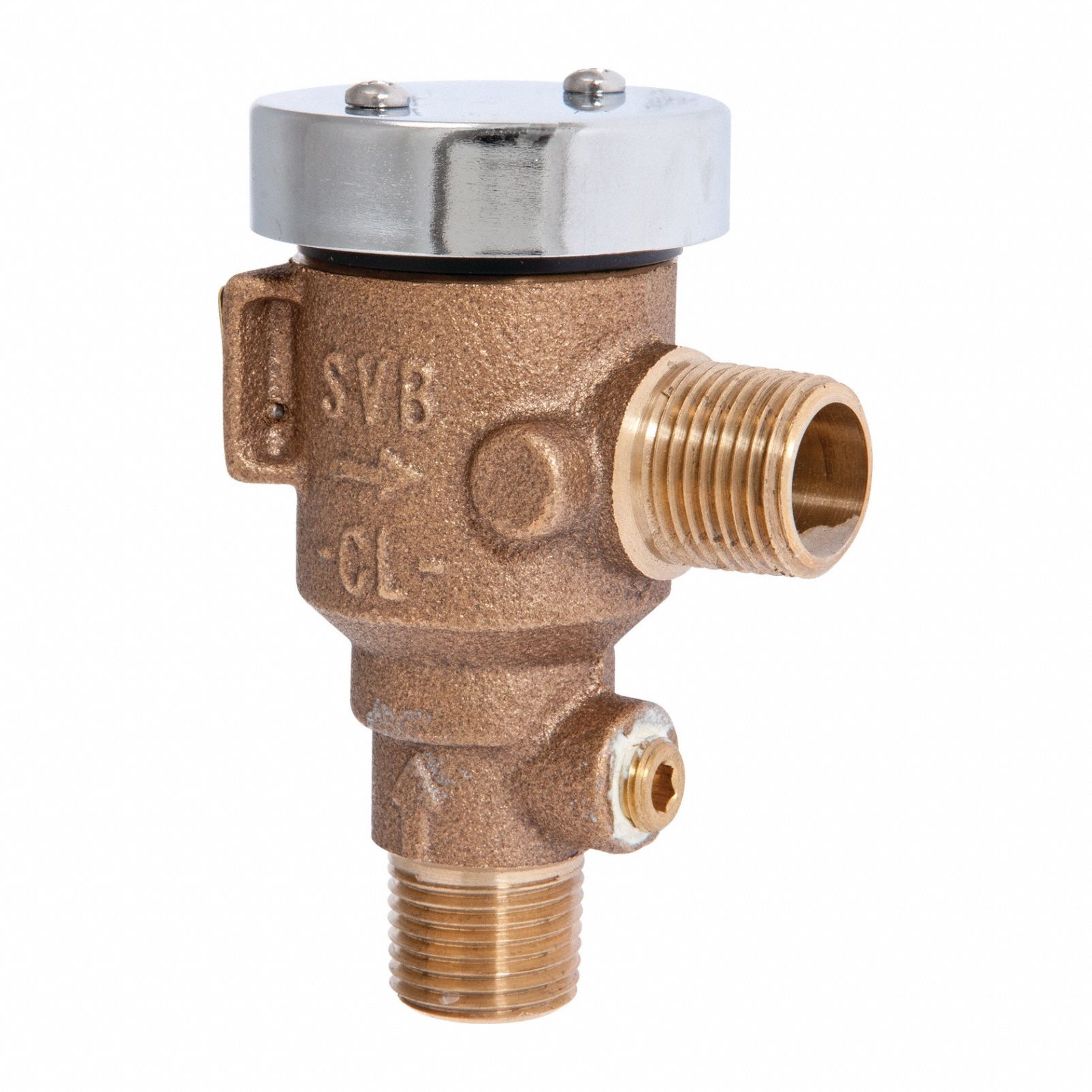 Atmospheric Vacuum Breaker: MNPT x MNPT, 1/2 in Pipe Size, For Water Media, Brass, Male, NPT