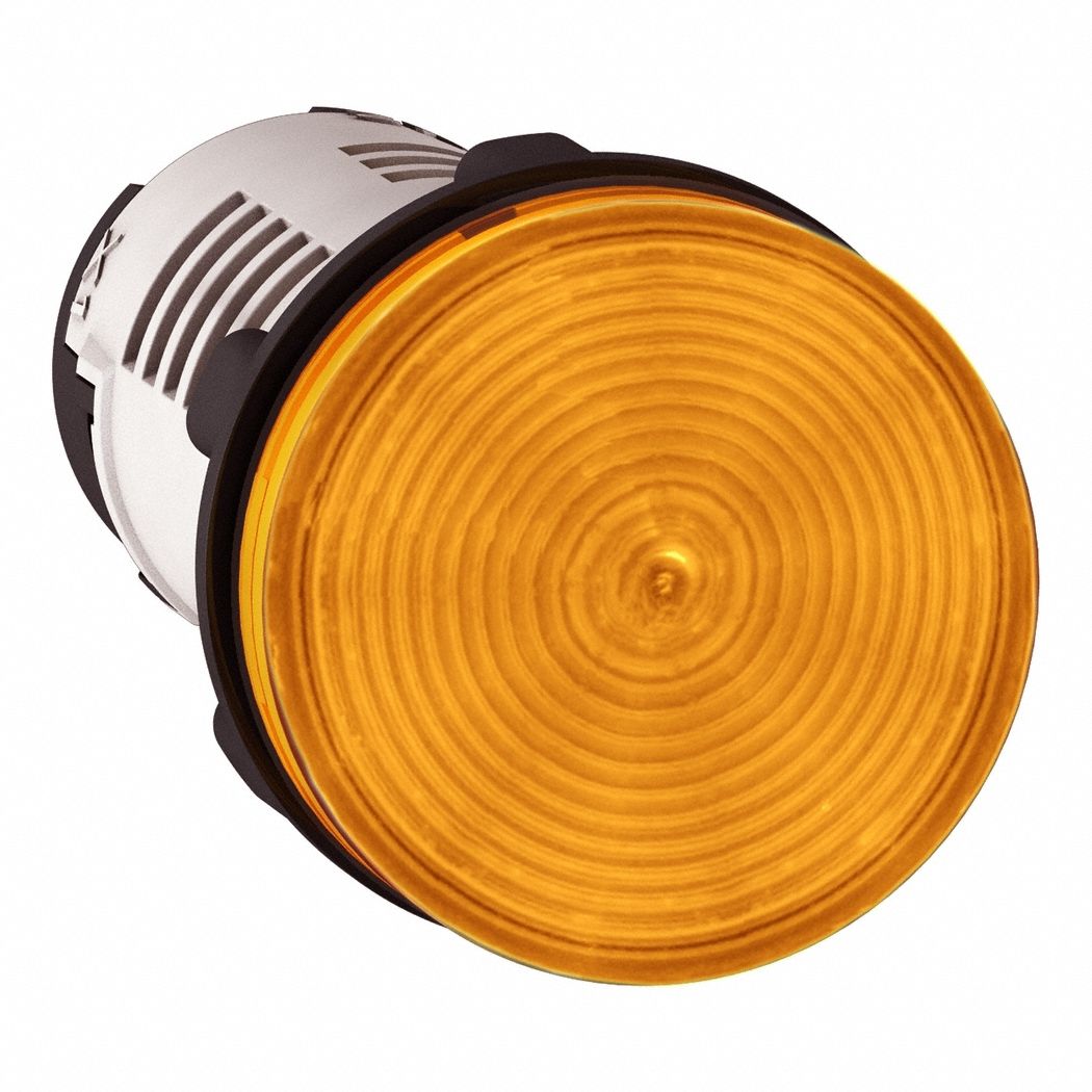 Pilot Light: 22 mm Panel Mounting Hole Dia, LED, Orange, XB7