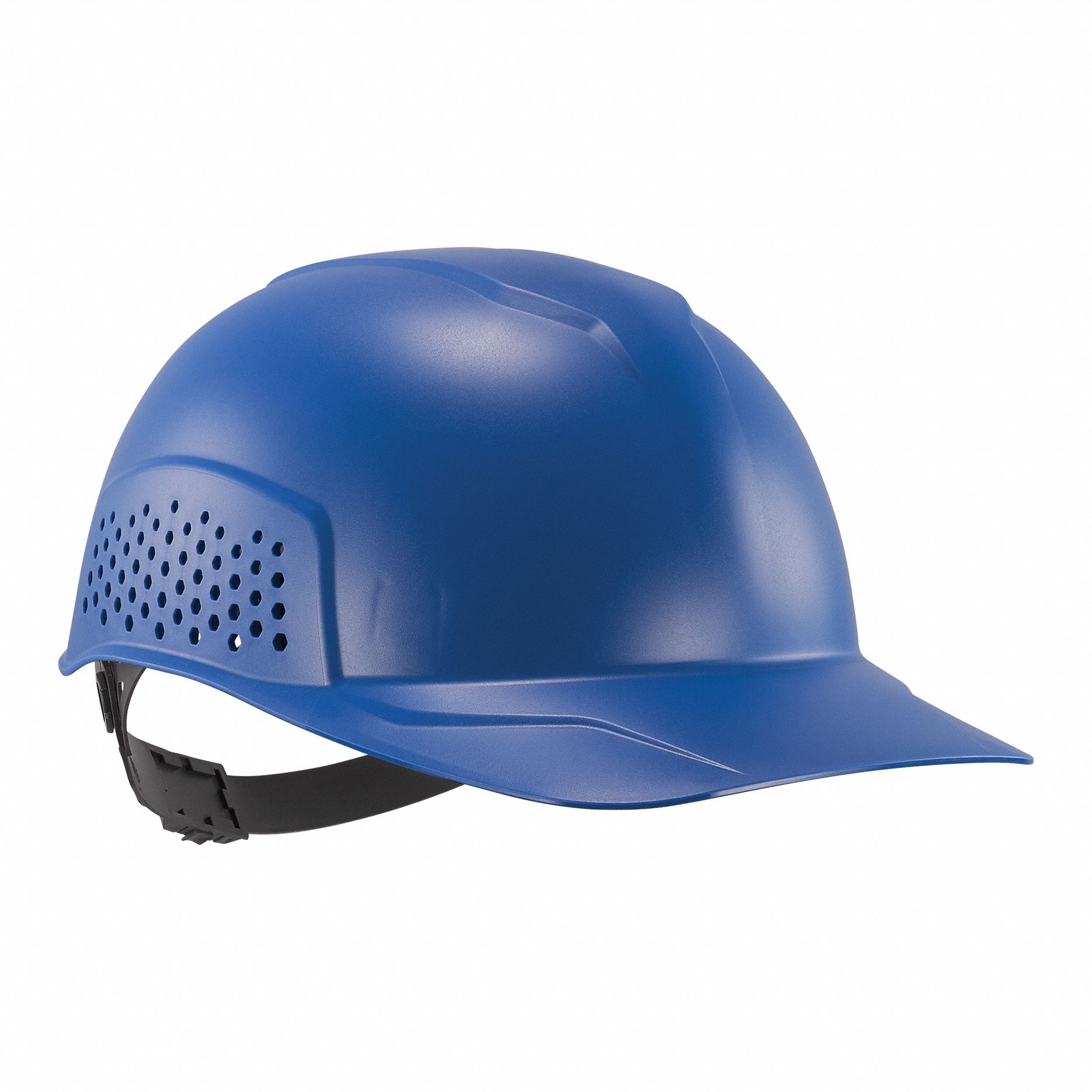 Bump Cap: Blue, Ratchet, Head Protection Venting, Polyethylene, SKULLERZ BY ERGODYNE, Solid