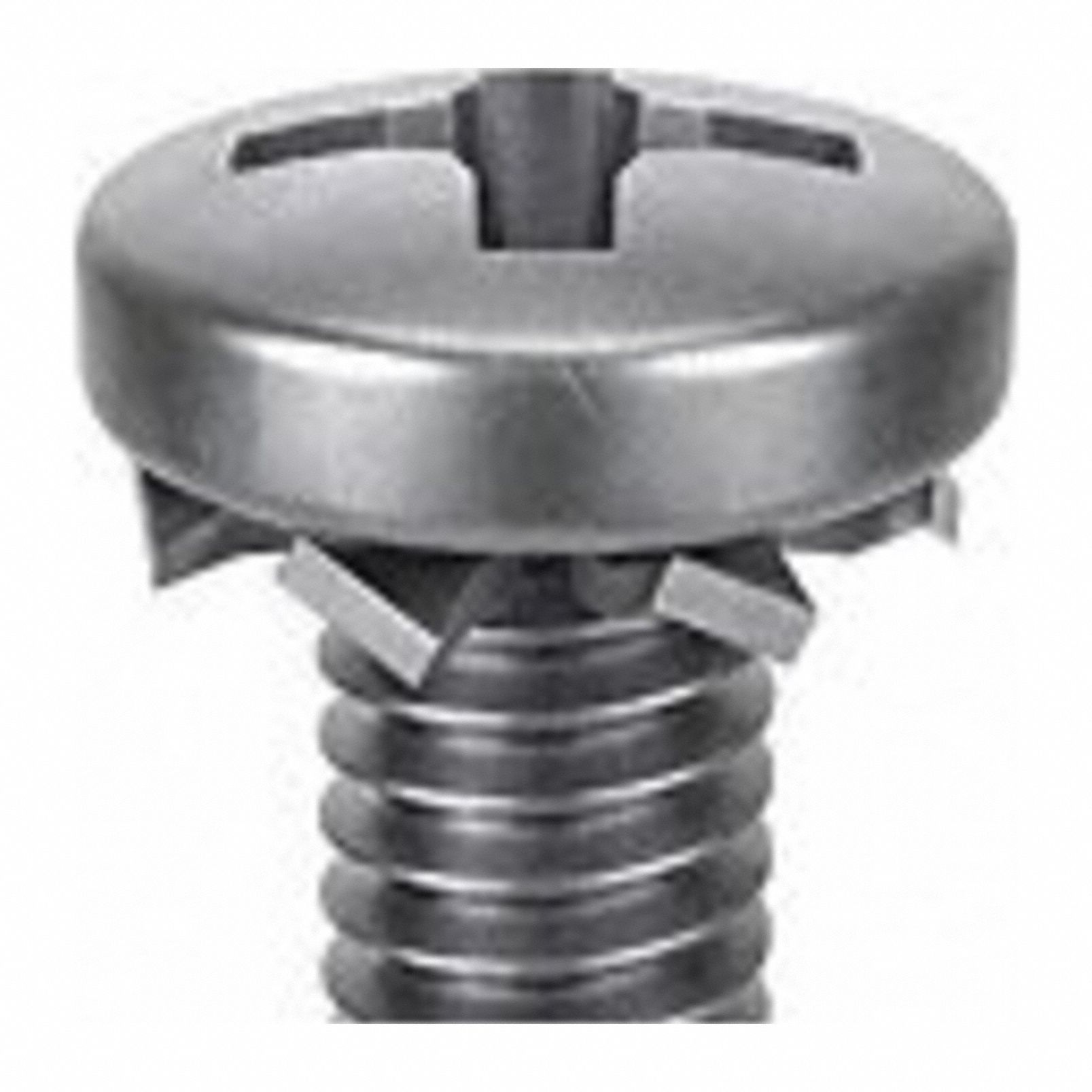 SEMS Screw: External Tooth, #6-32 Thread Size, 3/4 in Lg, Stainless Steel, Passivated, Pan, 25 PK