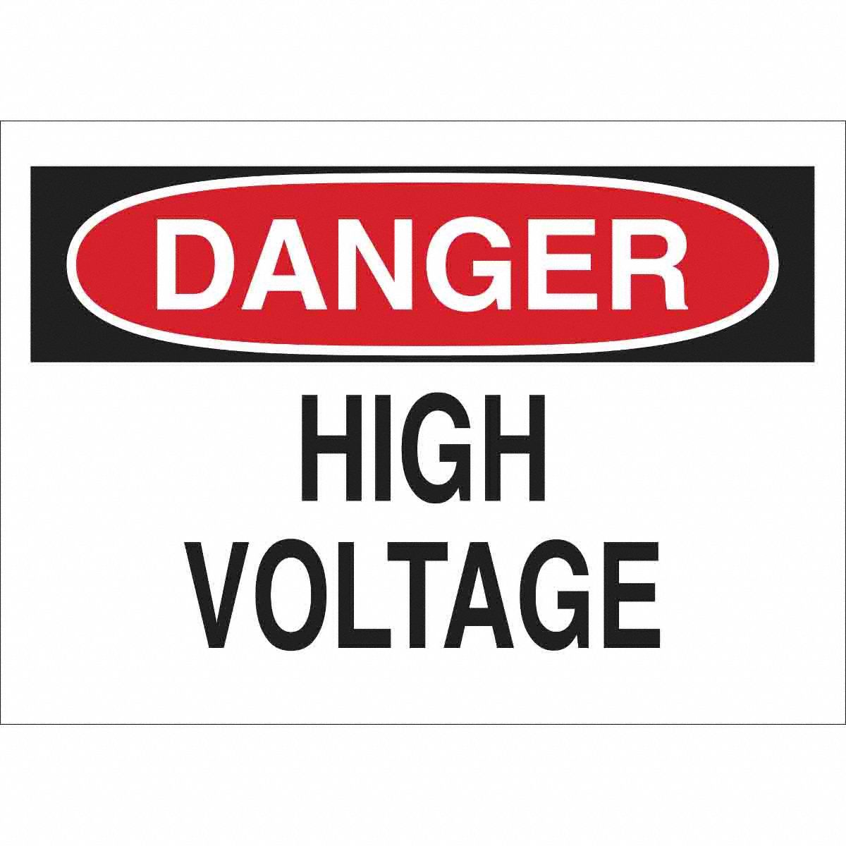 RED/BLK/WHT DANGER HIGH VOLTAGE 7x10