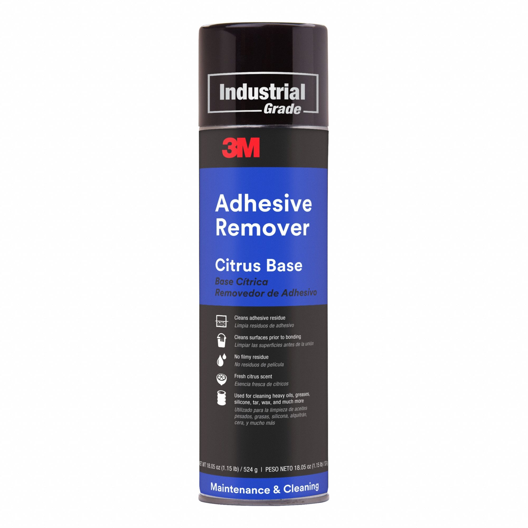 Adhesive Remover: Aerosol Spray Can, 18.5 oz Container Size, Ready to Use, Liquid