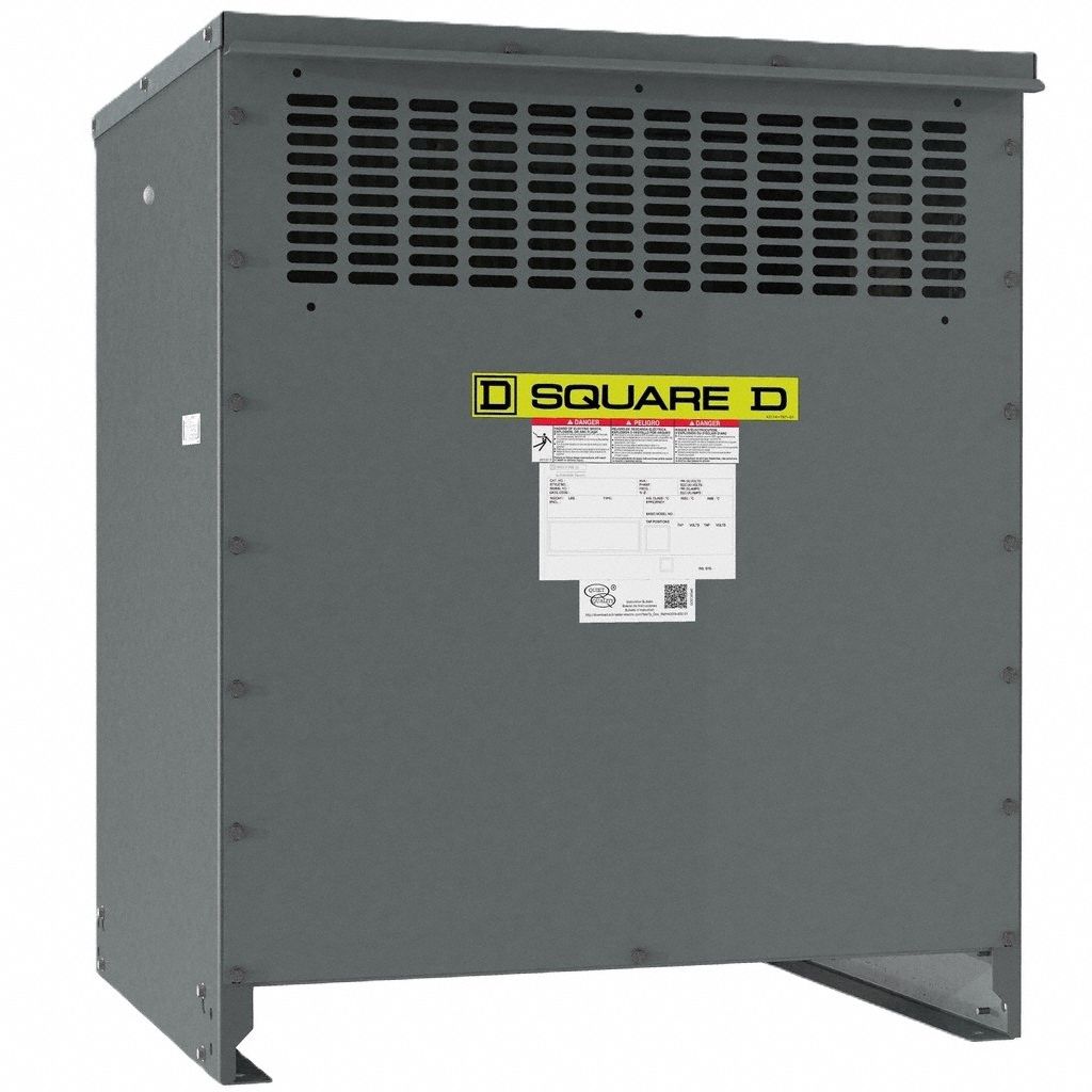 Dry Type Power Distribution Transformer: 480V AC, 120V AC/208V AC Wye, 2, Floor