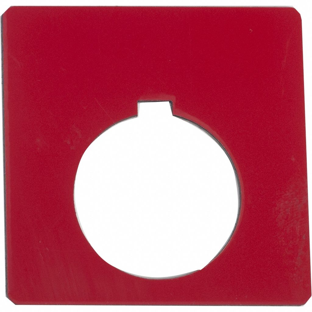 Legend Plate: 30 mm Panel Mounting Size, Square, 2 1/4 in Overall Ht x 2 1/4 in Overall Wd