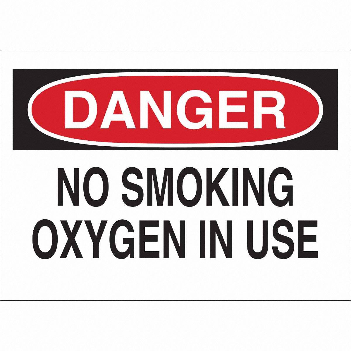 RED/BLK/WHT DANGER NO SMOKING 7x10