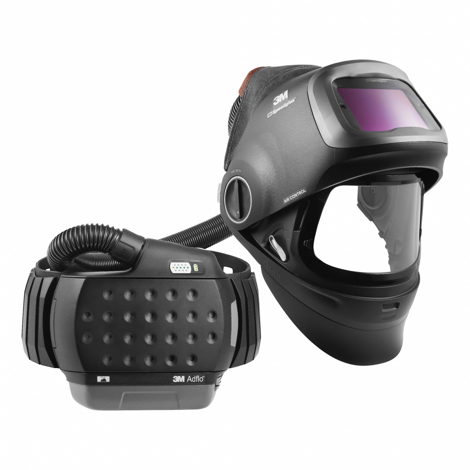 Welding Helmet Black Magenta Lens