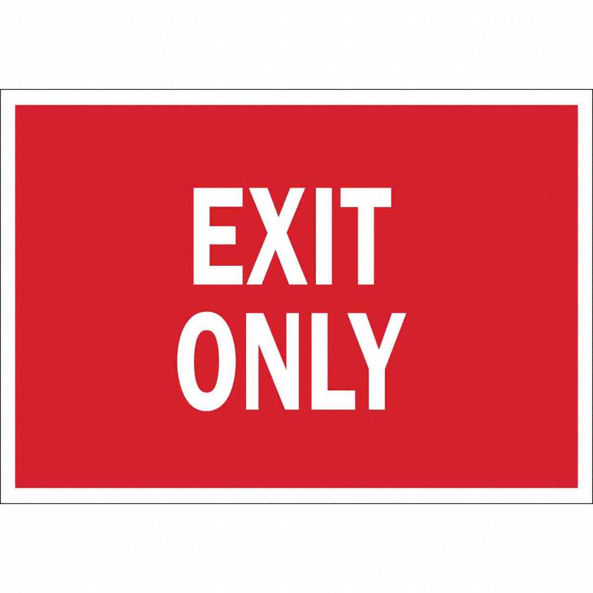 B401 7X10 WHT/RED Exit Only