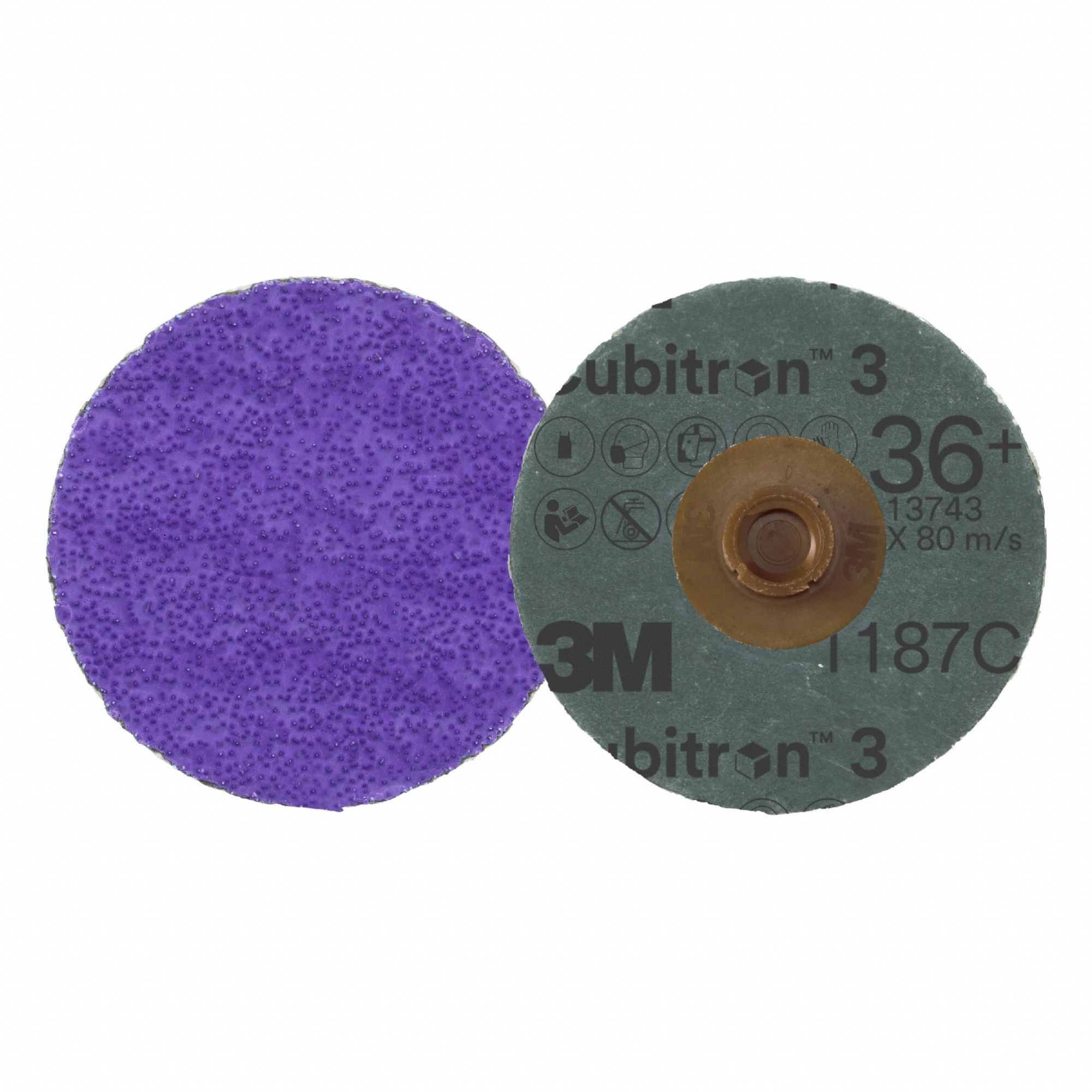 Quick-Change Disc: TS, 4", Ceramic, 36 Grit, YF Wt Fiber, 1187C, 25 PK