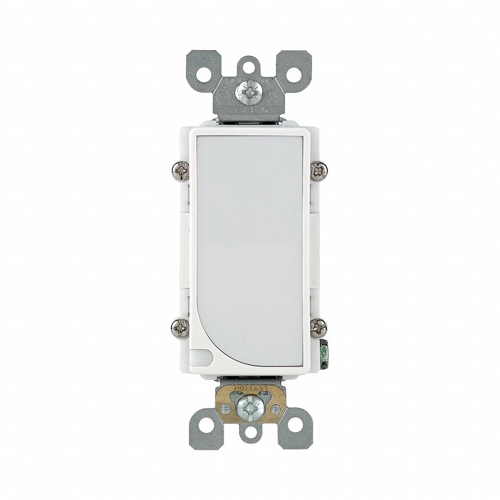 Wall Switch, White, 120V AC, Commercial