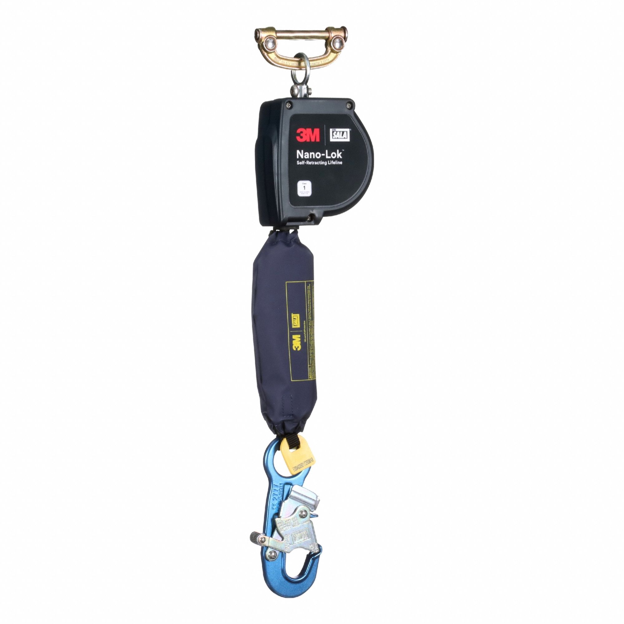 Self Retracting Lifeline: Aluminum Snap Hook Anchor, Harness Steel Quick-Connect, Sealed