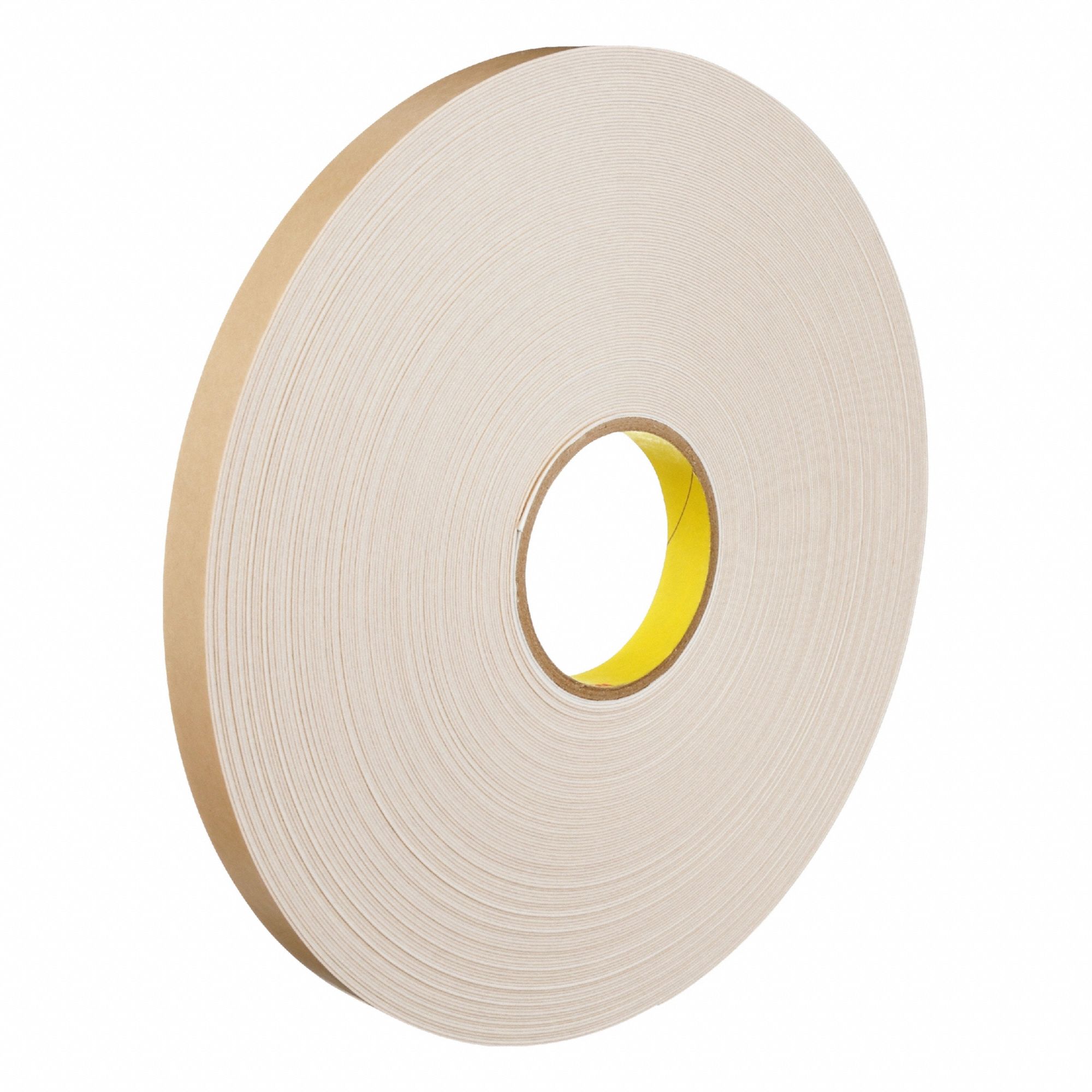 Foam Tape: Conformable, Permanent, 3/4 in Wd, 72 yd Lg, 45 mil Thick, Closed, White, Acrylic