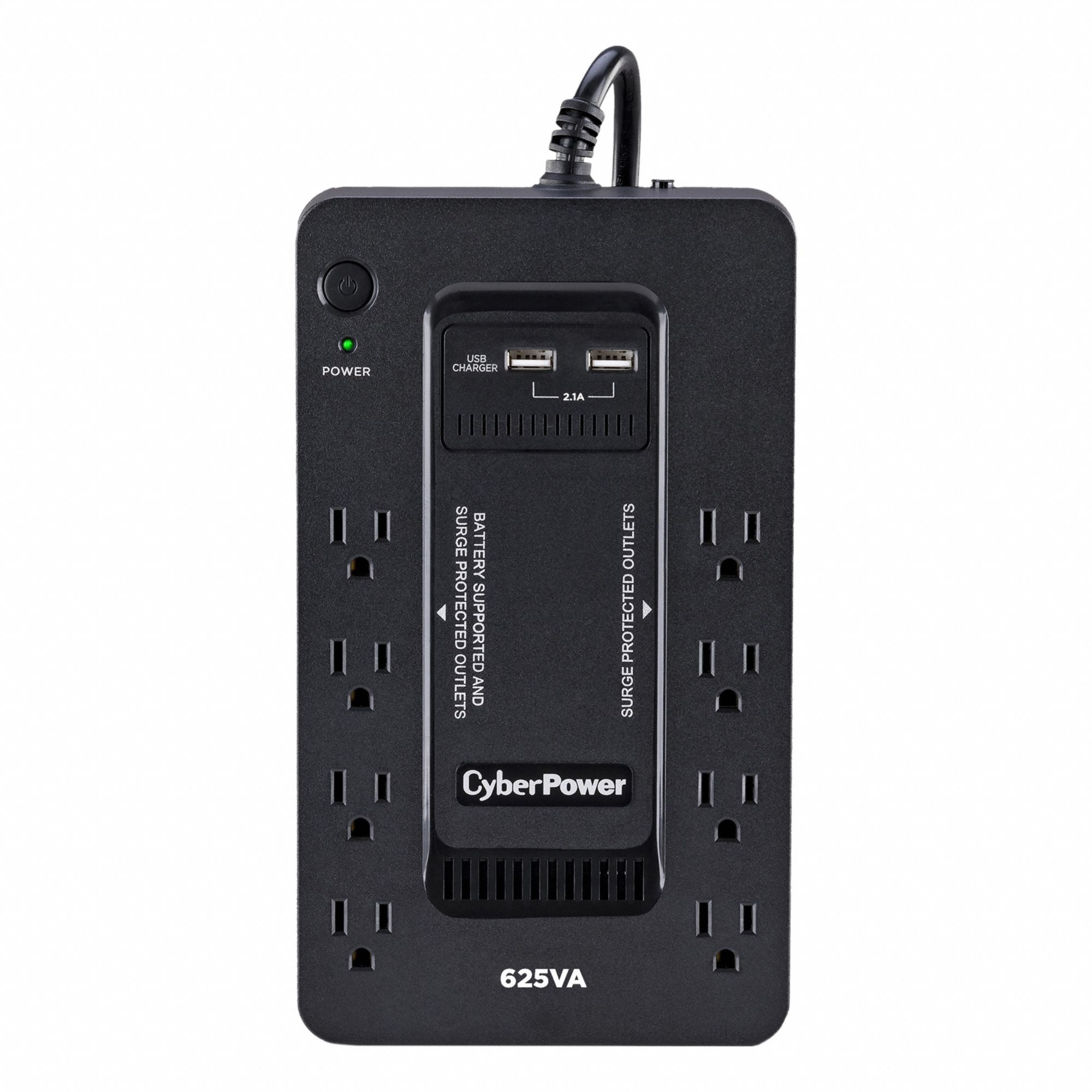 UPS System: Single Phase, 625 VA Power Rating, 120 V AC Input, 120 V AC Output, 5-15P