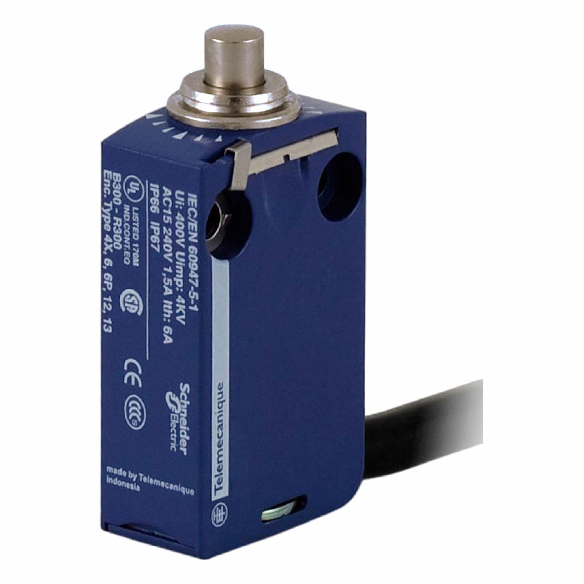 Limit Switch: Plunger Actuator, Non-Metallic, Plunger, 8.5 N Op Force - Max