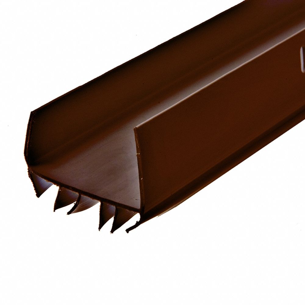 Door Sweep: Vinyl, 36 in Lg, 1 3/4 in Wd, Bronze