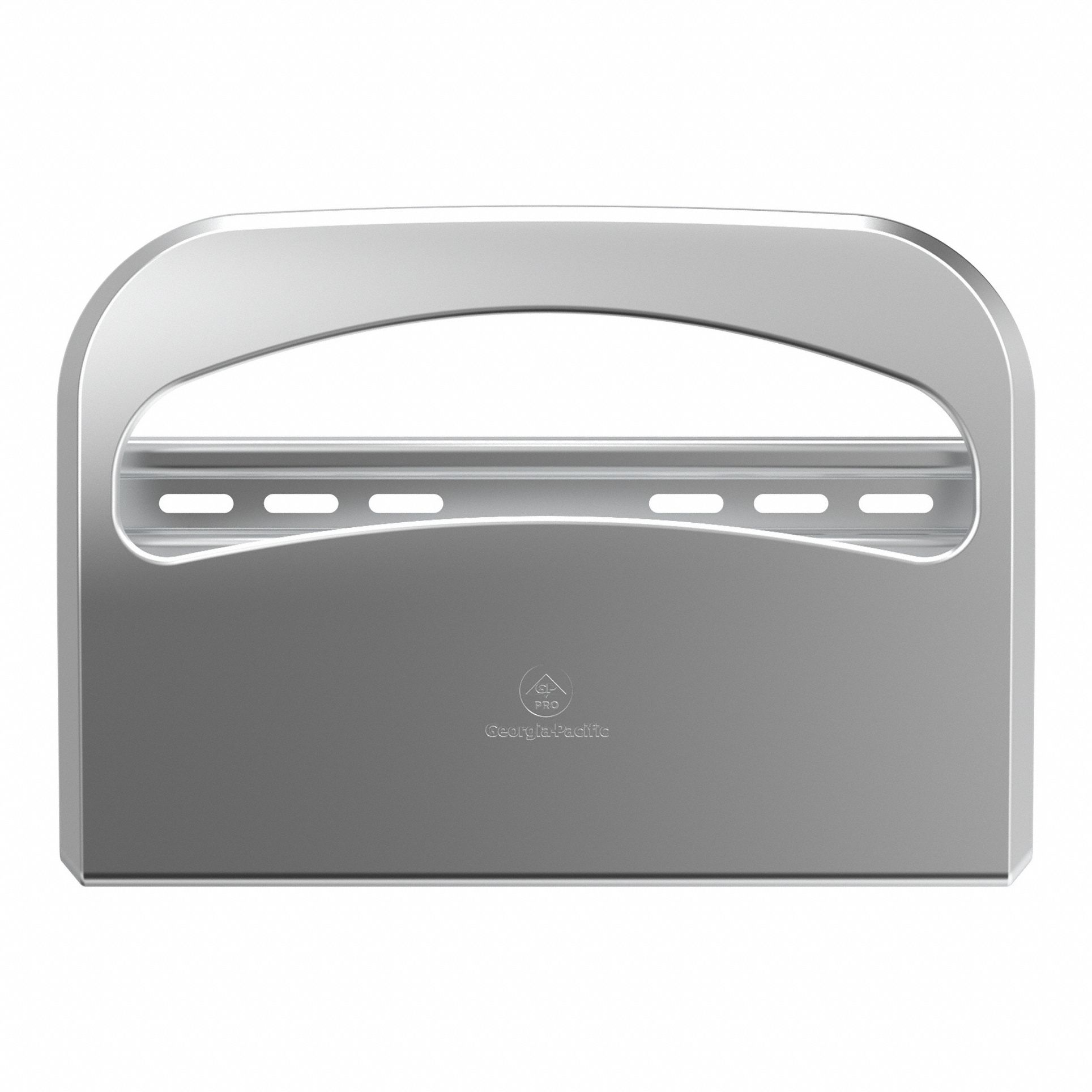 TOILET SEAT COVER DISPENSER: 1/2 Fold, (250) Seat Covers, Silver, Stainless Steel