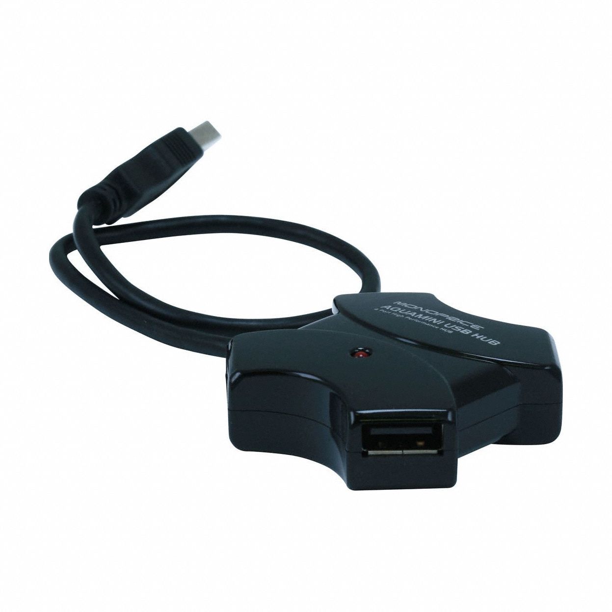 USB Hub: USB 2.0 Connection, 4 Ports, Black, 11 in Cable Lg