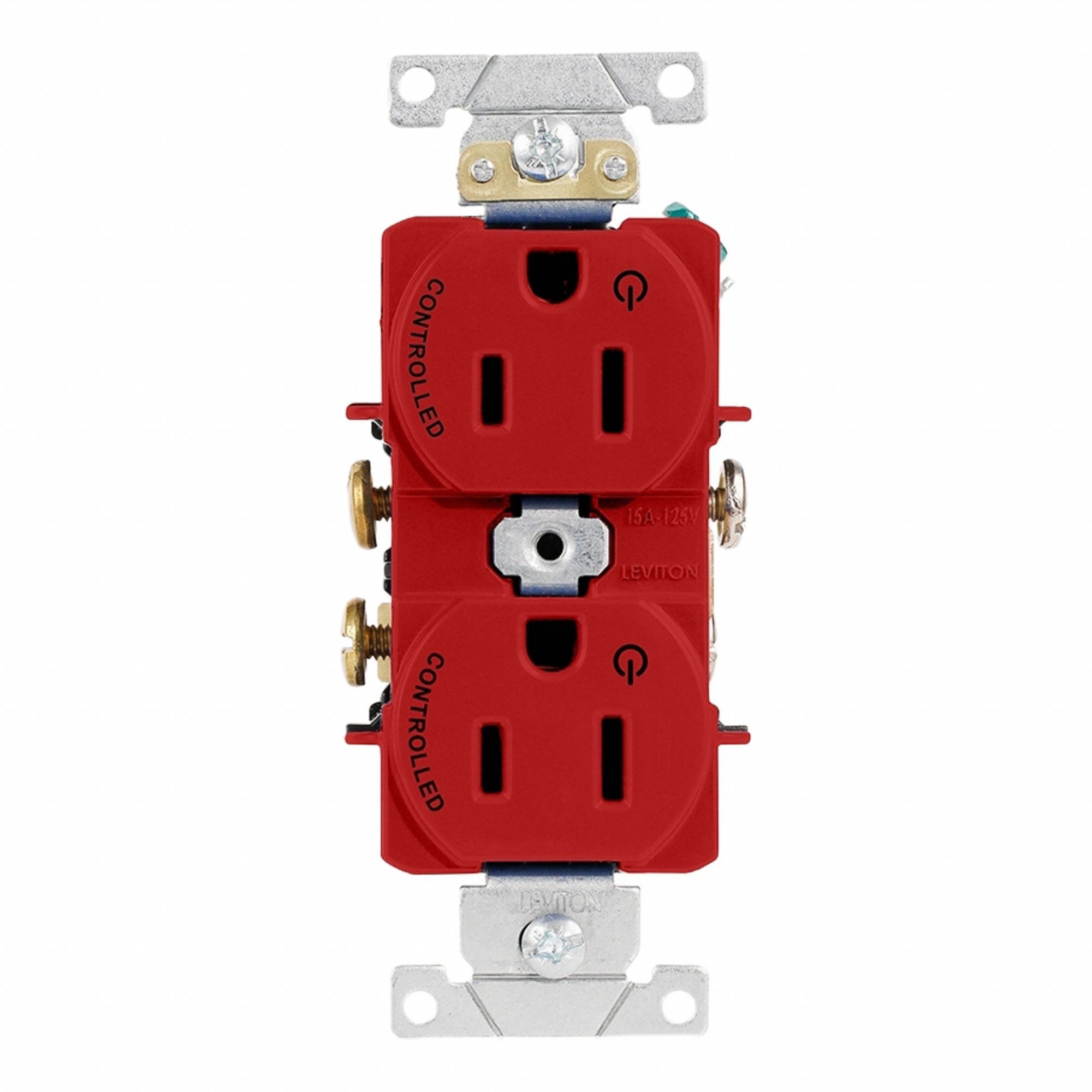 Dup Rec 15A 125V 2MCtrl Self-Gr Red