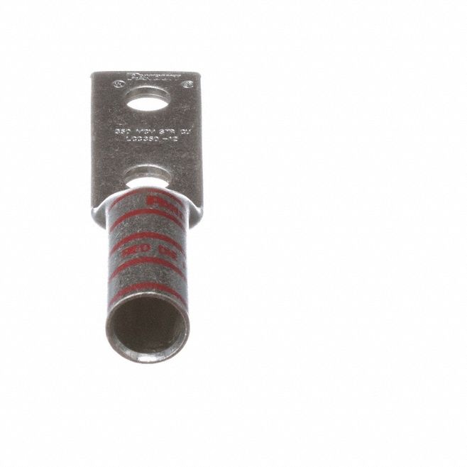Compression Lug: For 350 kcmil, Stranded Wire, 1/2 in Stud Size, Long, Copper Barrel