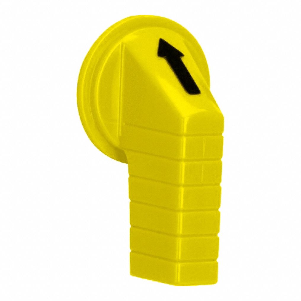 Selector Switch Knob: 30 mm Compatible Switch Size, Extended Lever, Yellow