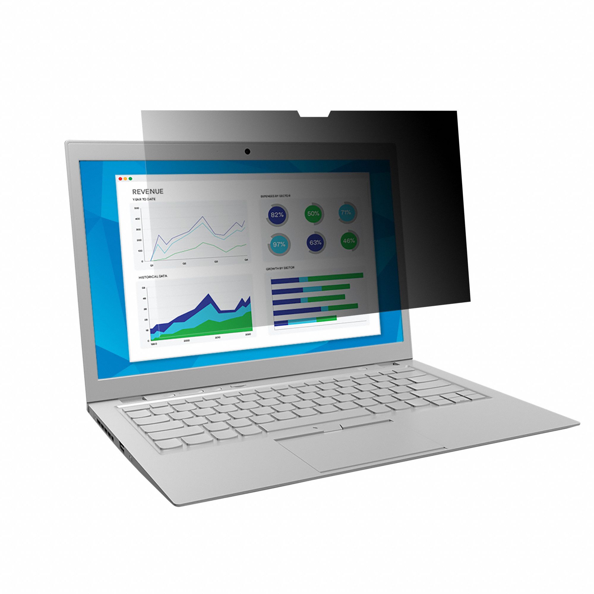 Privacy Filter: Frameless, For Monitor Size 14 in, 6 7/8 in Ht, 12 1/4 in Wd, Polycarbonate