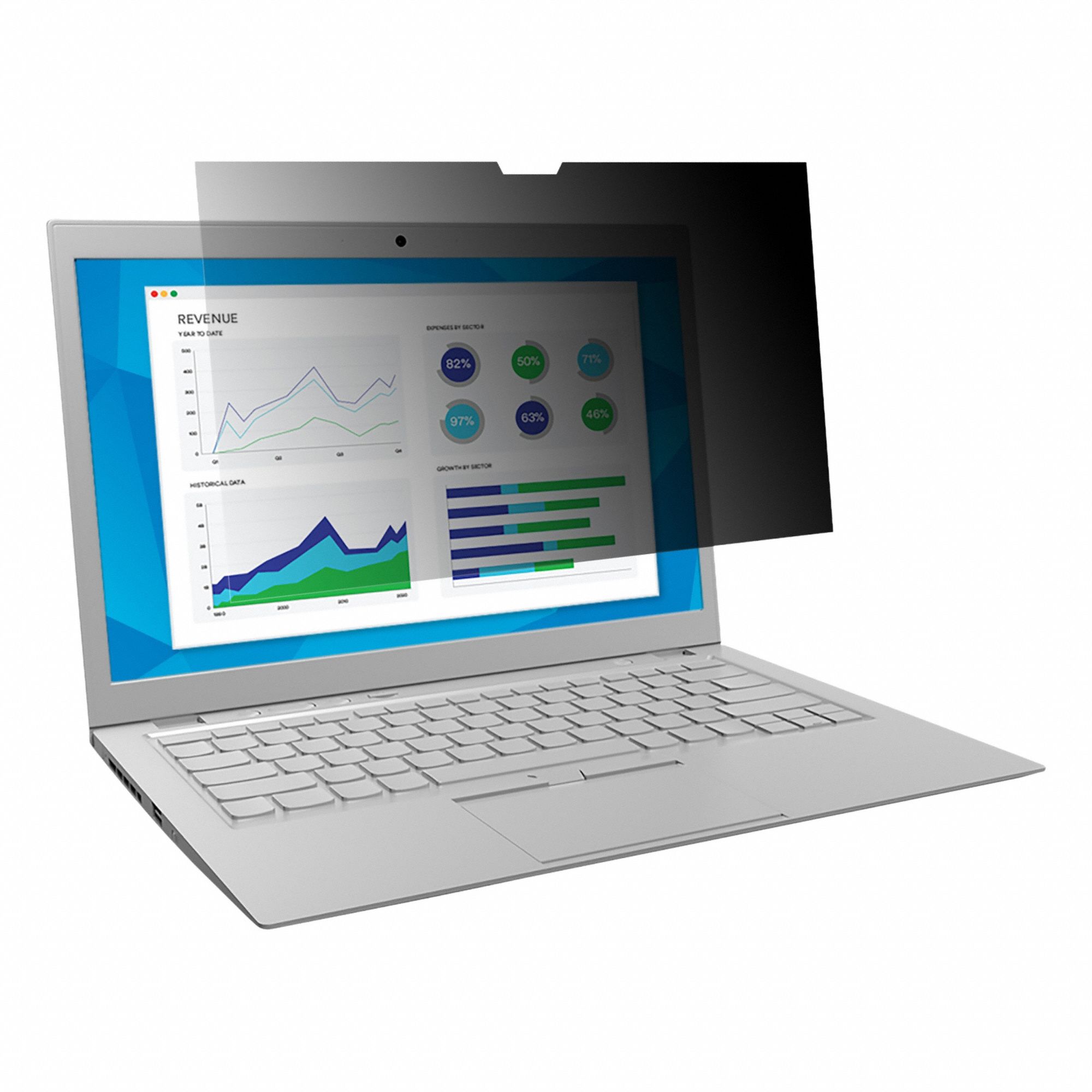 Privacy Filter: Frameless, For Monitor Size 14 in, 6 7/8 in Ht, 12 1/4 in Wd, Polycarbonate