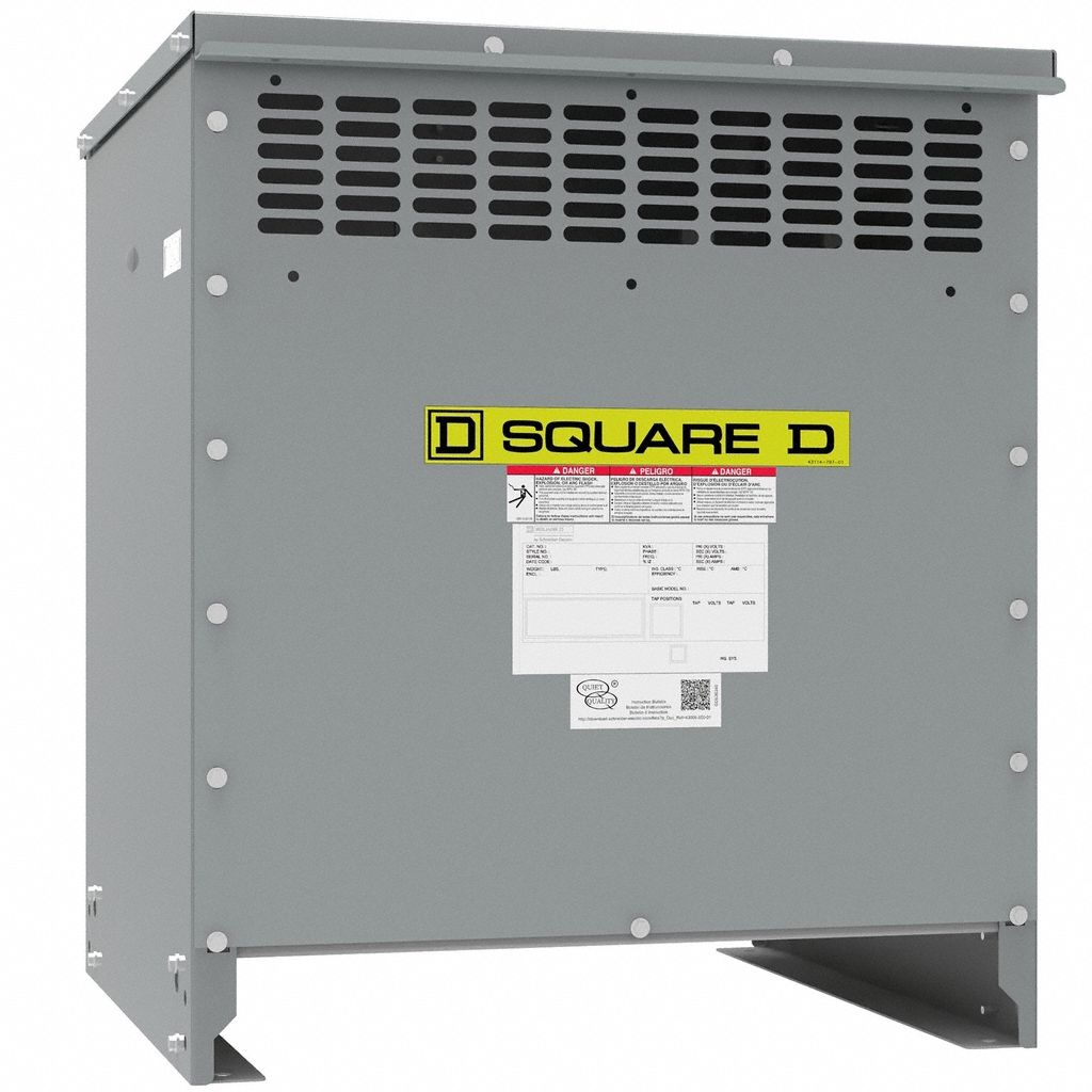 Dry Type Power Distribution Transformer: 600V AC, 120V AC/208V AC Wye, 2