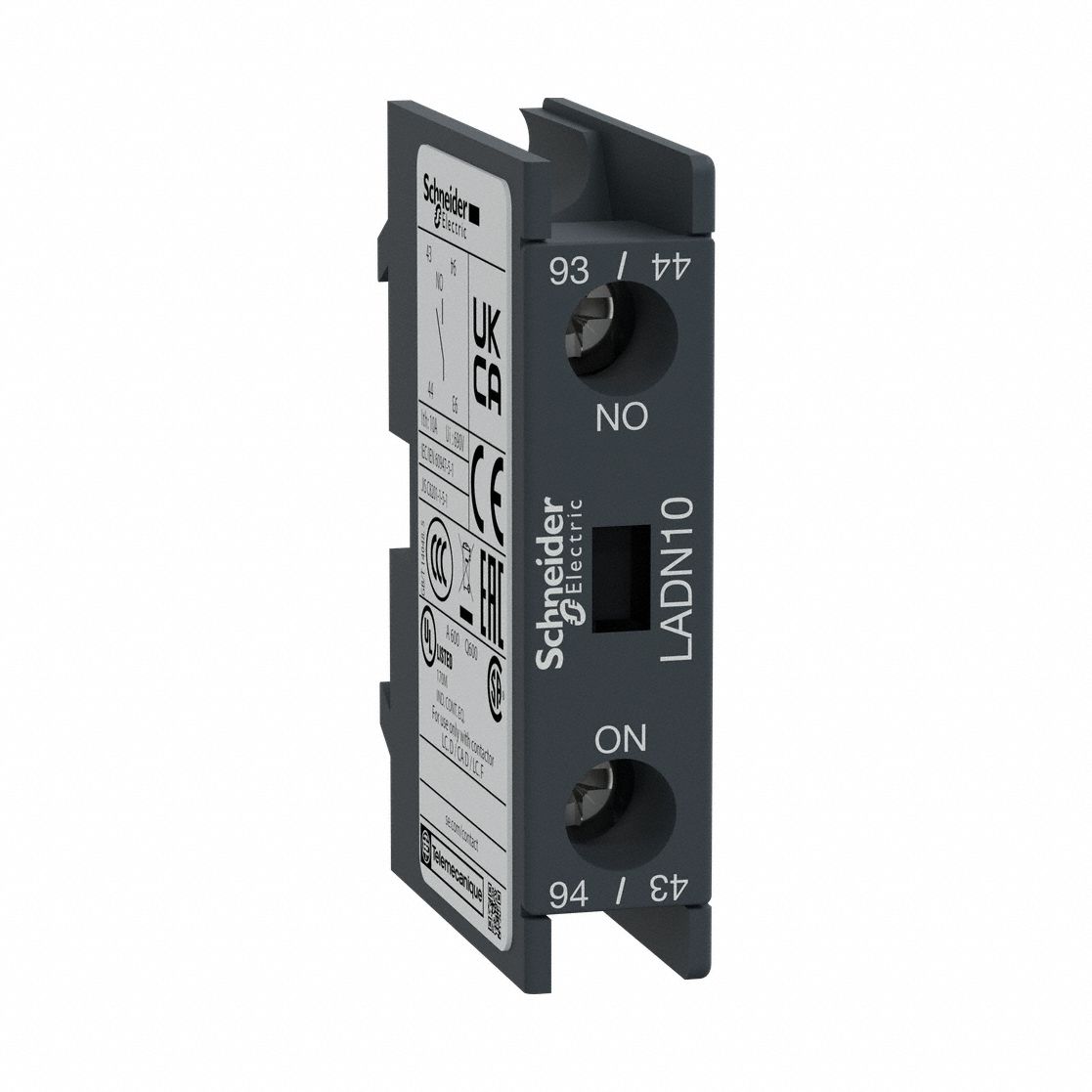 Auxiliary Contact Block: 1NO, 10 A Max Current (AC), Front Mount, Front-Mounted