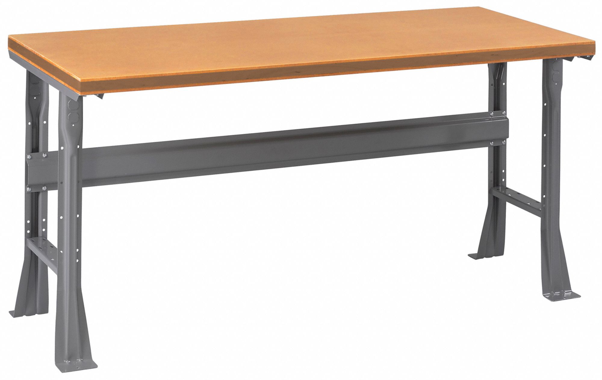 Workbench: Fixed Ht, Tempered Hardwood, 60 in x 36 in, 1, 900 lb Overall Load Capacity, Gray