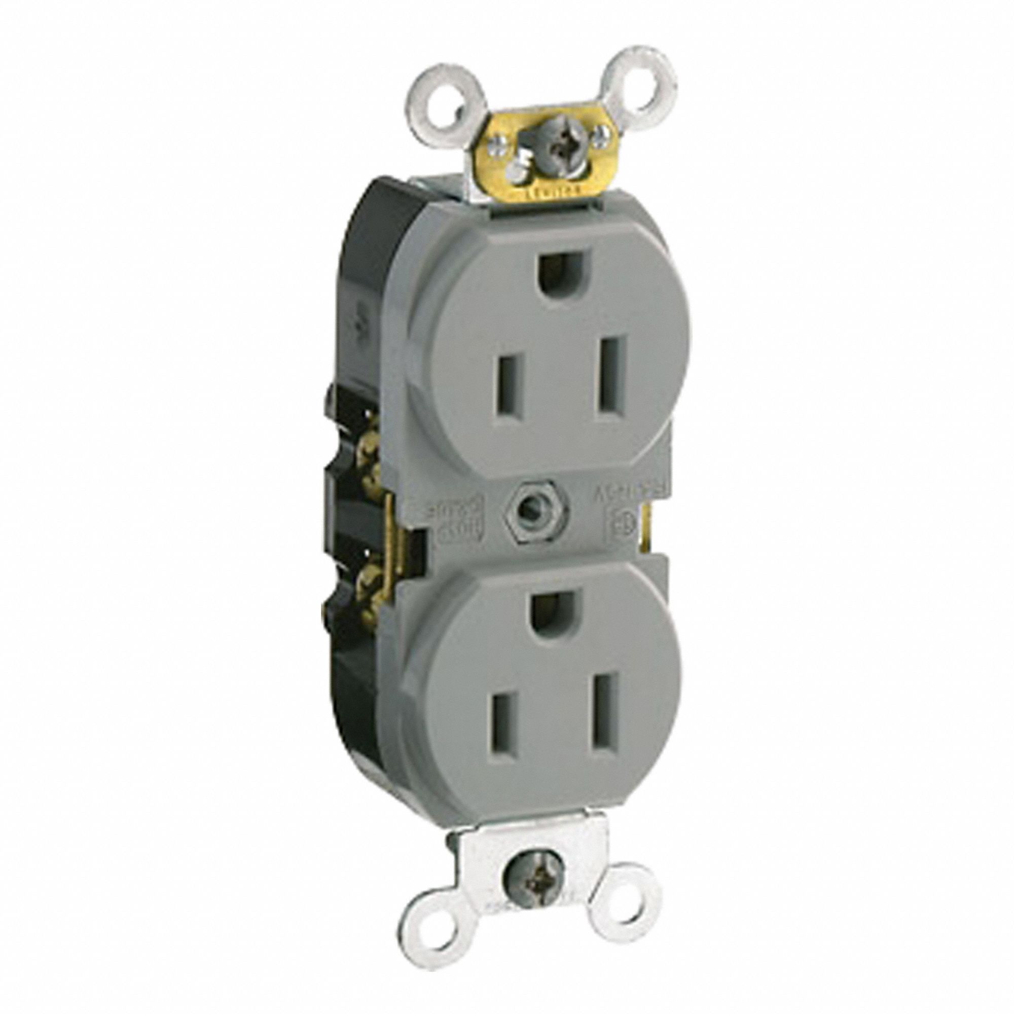 Duplex Receptacle Outlet 15A Gray 125V