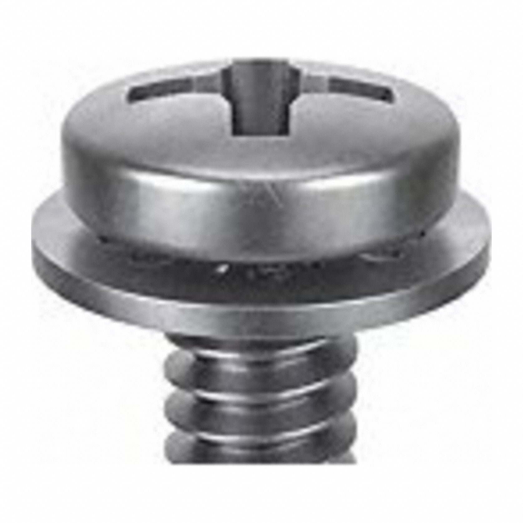 SEMS Screw: Internal Tooth, #6-32 Thread Size, 1 3/4 in Lg, Stainless Steel, Passivated, Pan, 5 PK