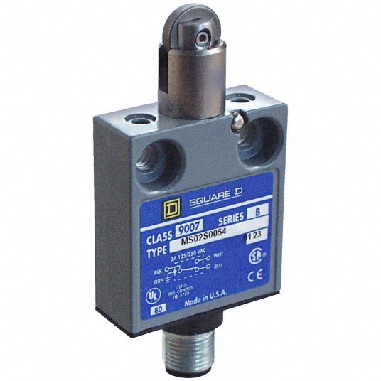 SQUARE D General Purpose Limit Switch: SPDT, 3A @ 240V, 3A @ 28V, 0.88 in  Actuator Lg - Limit Switch