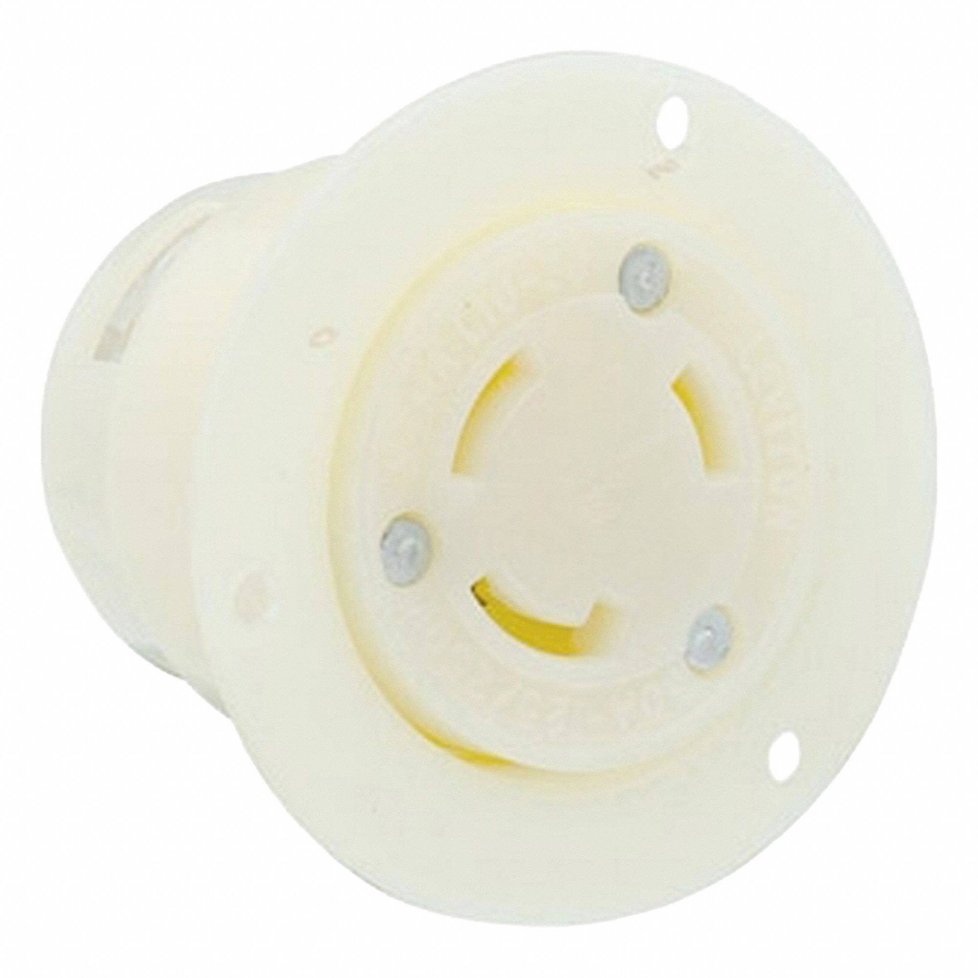 Locking Receptacle: L5-15R, 15 A, 125V AC, White, 2 Poles, Shrouded