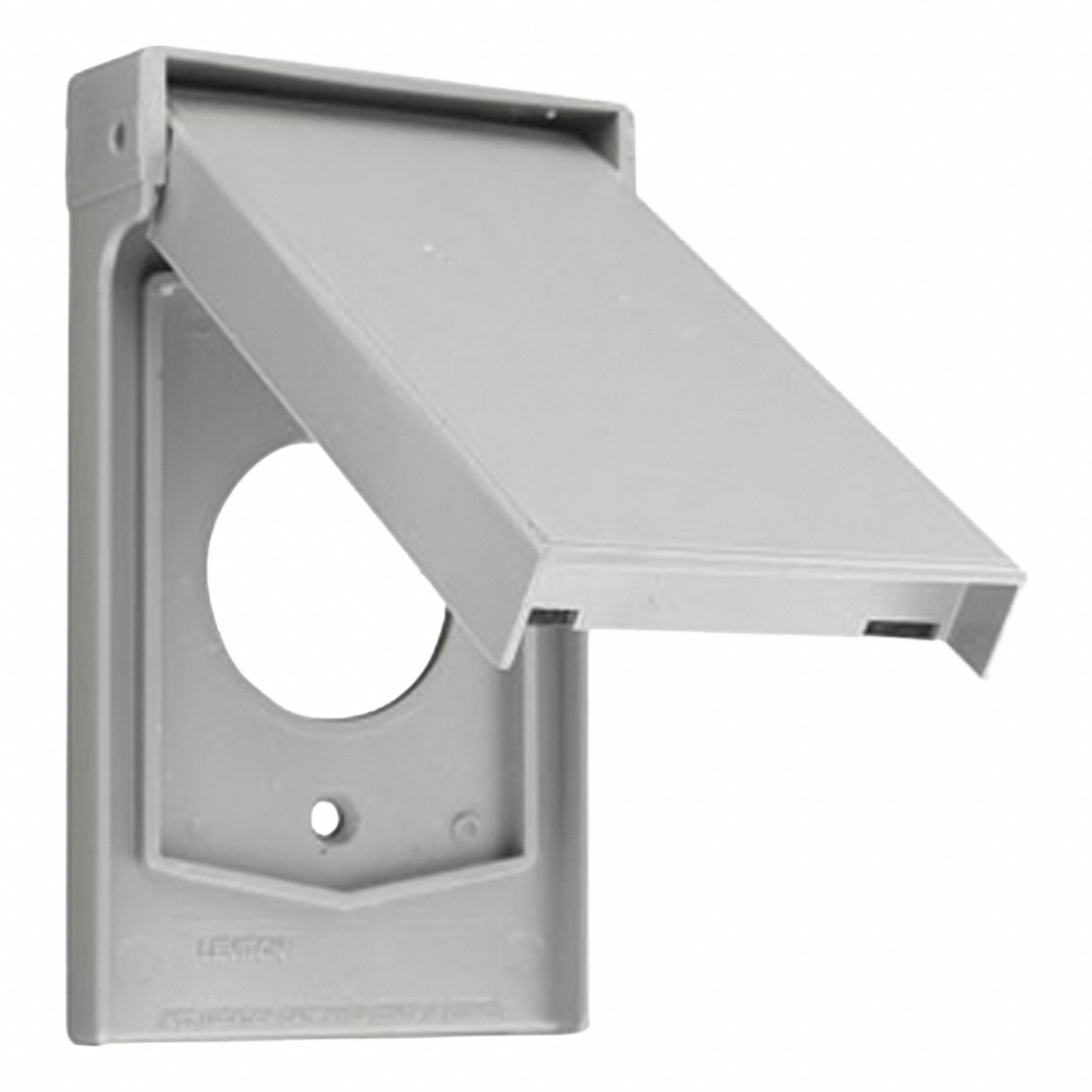 Wall Plate: Thermoplastic Nylon, 1.60" Hole/Single Receptacle, 1 Gangs, 4 3/4 in Overall Ht