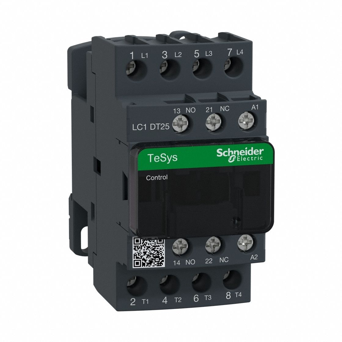 IEC Magnetic Contactor: Non-Reversing, 4 Poles, 4NO Contacts, 25 A, 24V AC Coil, 1NO/1NC