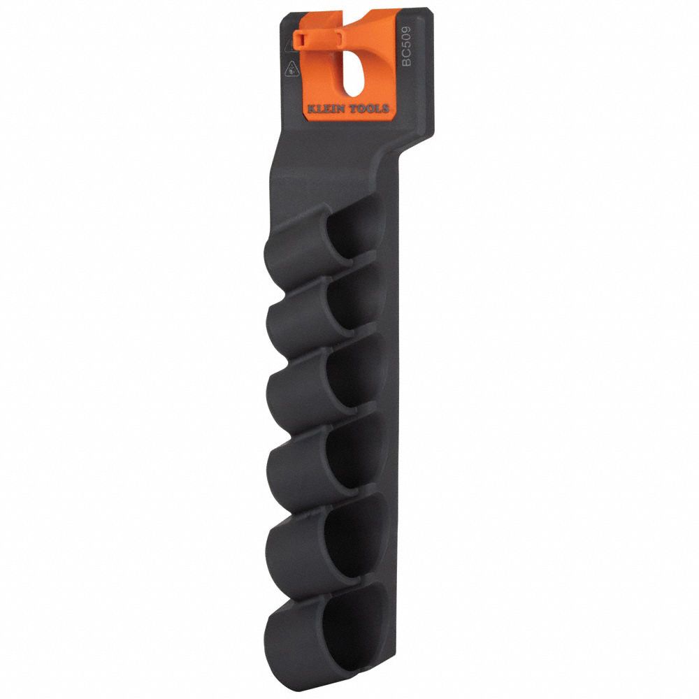 Socket Storage Module: 2 3/16 in W x 15 3/16 in H, Gray/Orange, Plastic