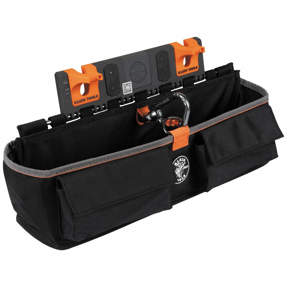 Large Pouch Module: 6 11/16 in W x 9 13/16 in H, Black/Gray/Orange, Plastic