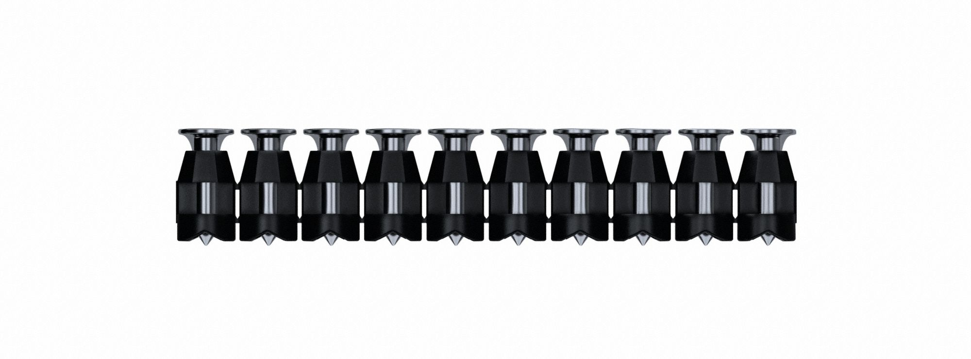 Steel Pin: Concrete Nails, T Head, 1/2 in Overall Lg, 2 mm Shank Dia, Galvanized, Strip