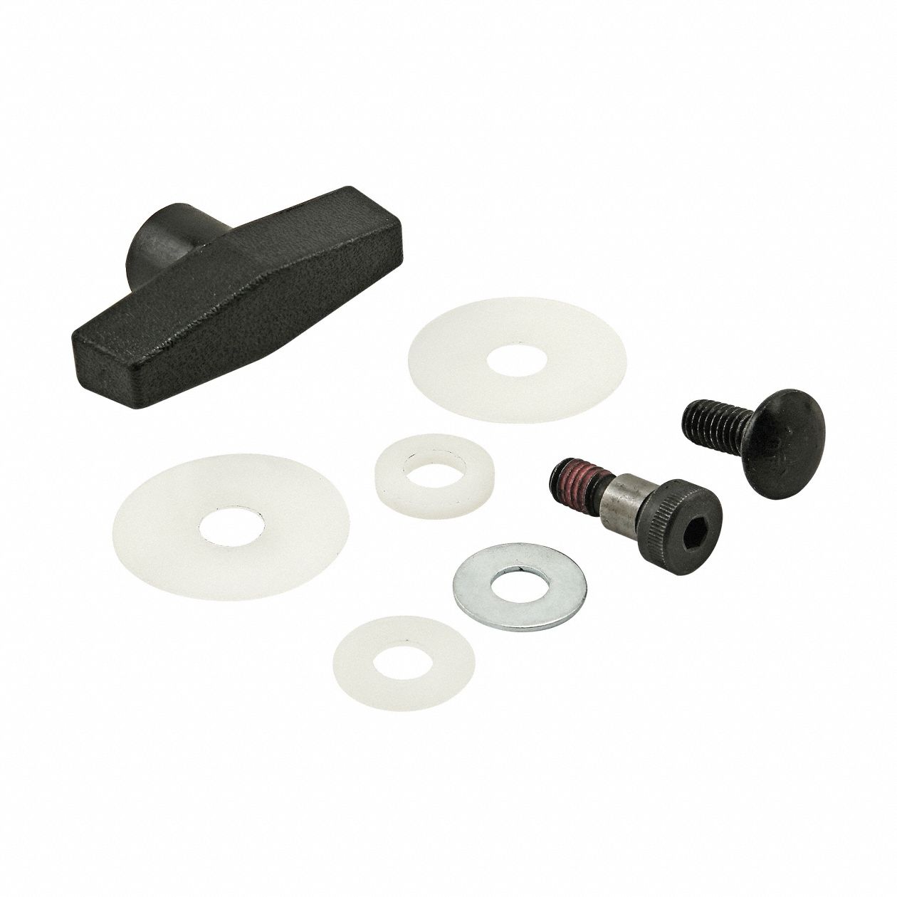 T-Slot Framing System Door Han: 40 Series, Metric, Steel/Polypropylene, Black, 63.3 mm x 19.1 mm (MPN 40-2799). Key specifications — Includes Fasteners: Yes; Brand: 80/20; Finish: Zinc/Matte; Material: Steel/Polypropylene.