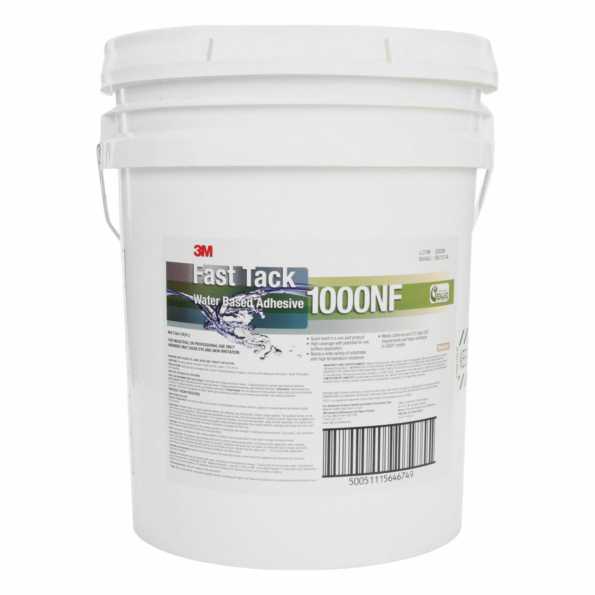 Water Based Adhesive Neutral 5 Gal