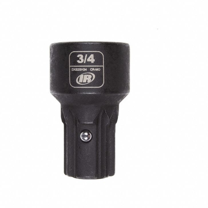 Impact Socket: SAE, 3/4 in Socket Size, 6-Point, Std, 1 9/16 in Overall Lg