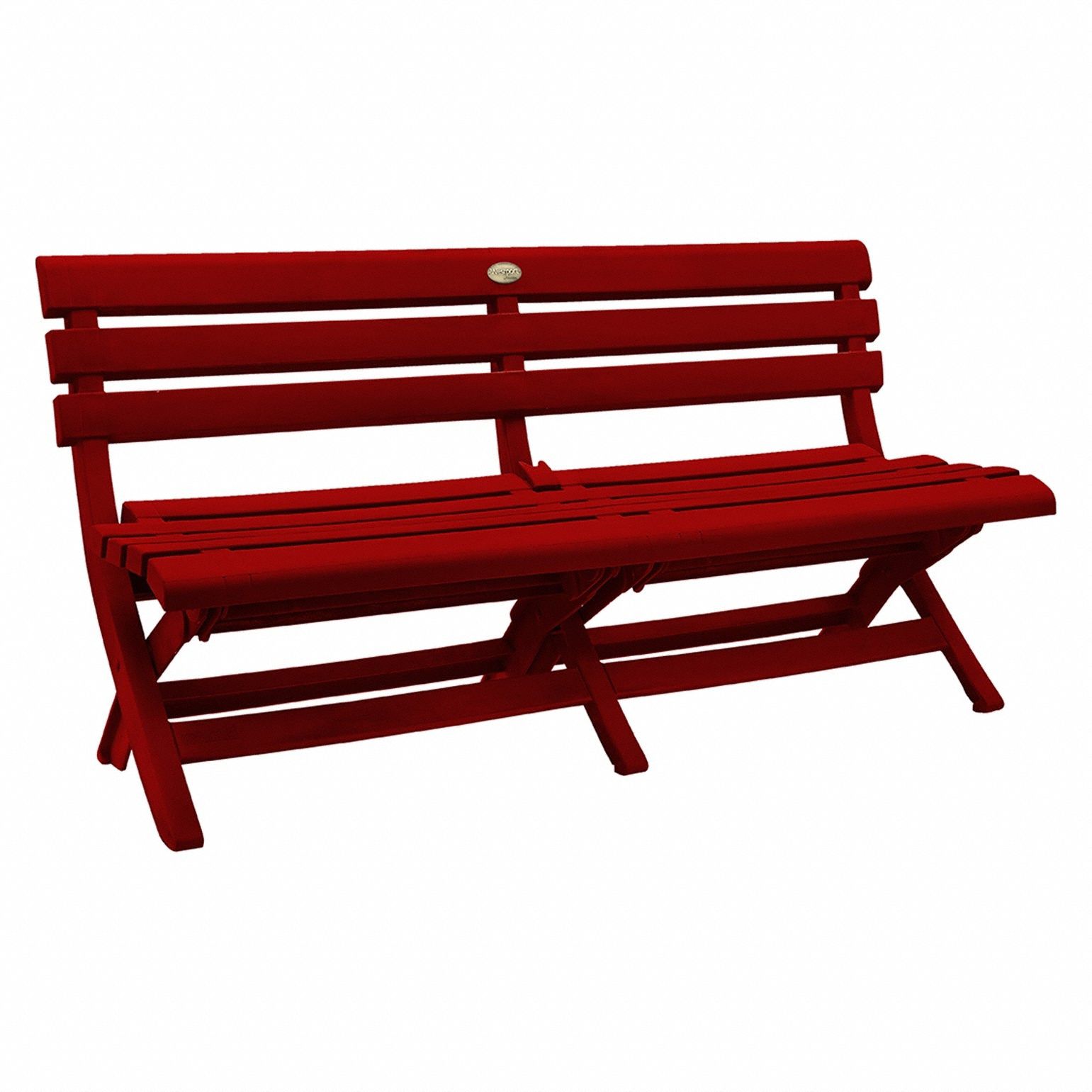 Folding Bench: Barn Red, Barn Red, 16 in Seat Ht, 58 3/4 in Seat Wd, 22 in Seat Dp