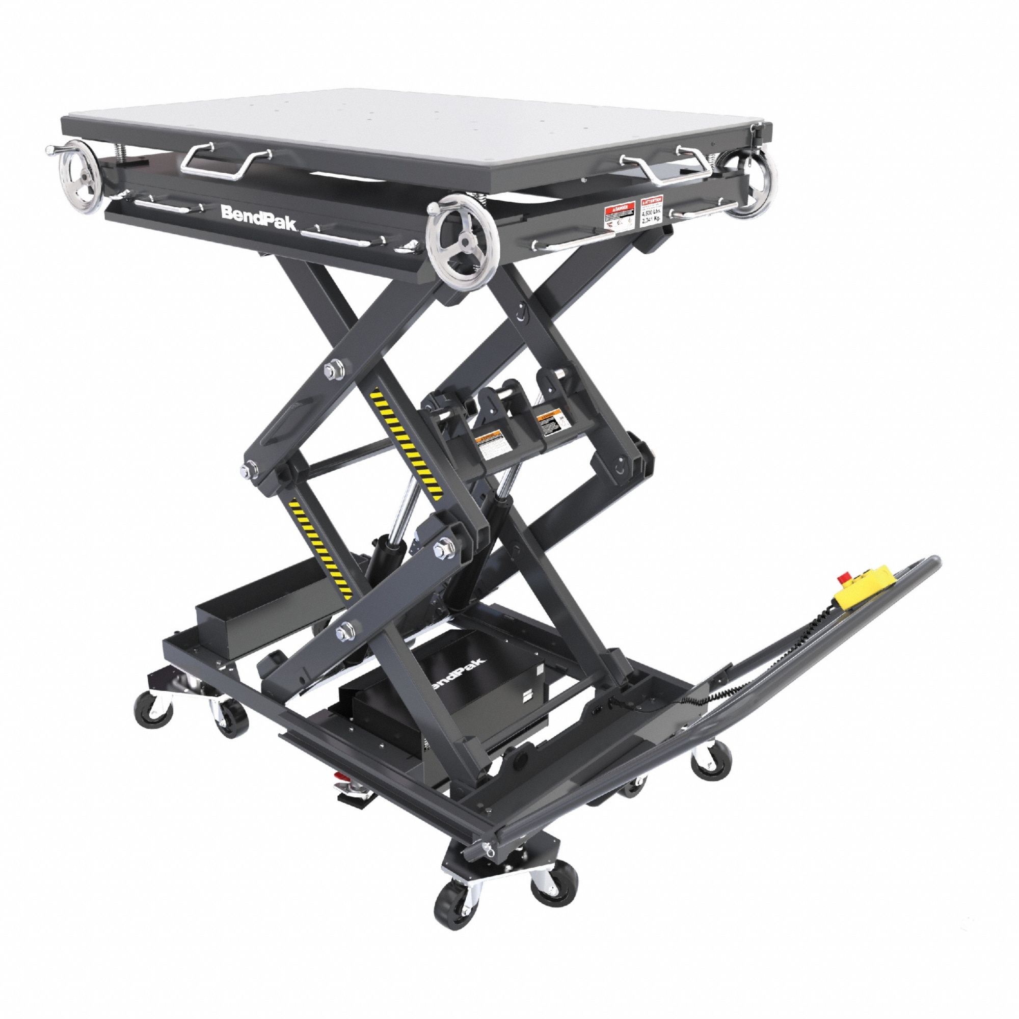 Vehicle Lift: Powertrain Scissor Lift, Electric, 4, 500 lb Load Capacity, Steel